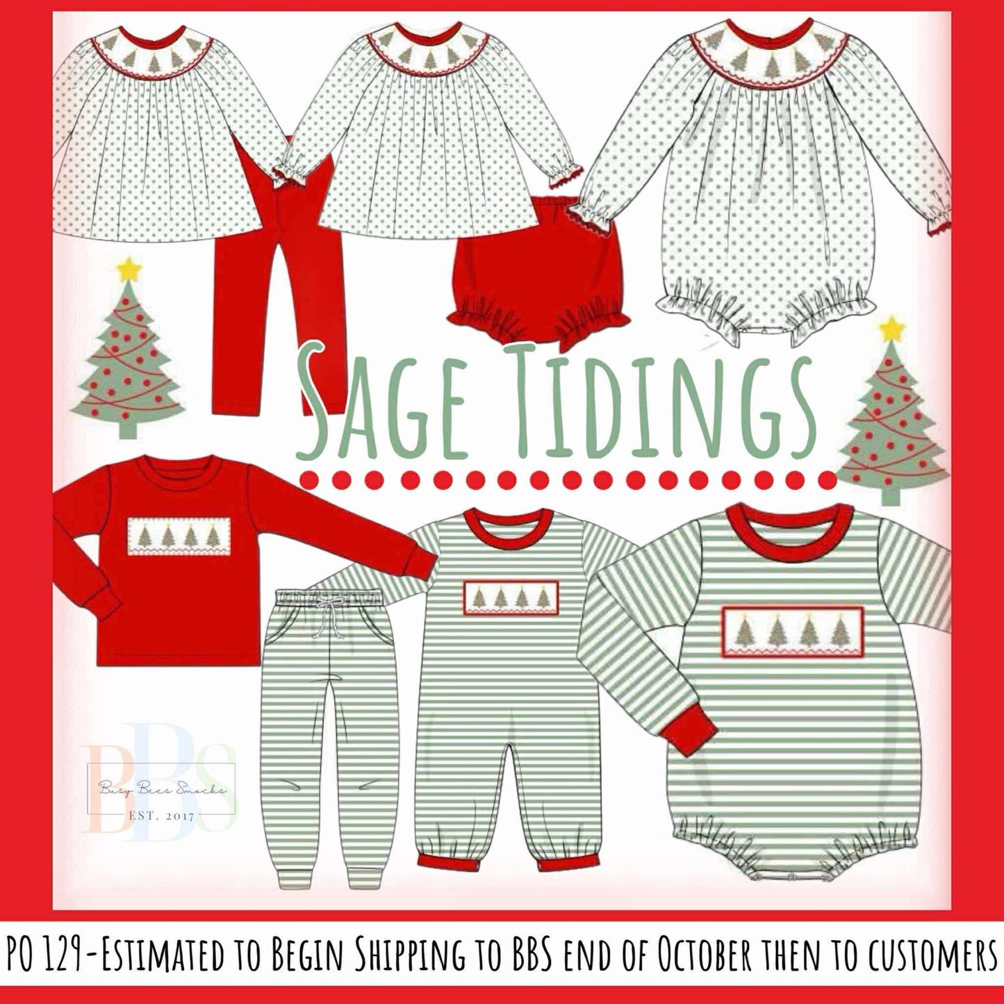 RTS: Sage Tidings- Boys Smocked Jogger Set