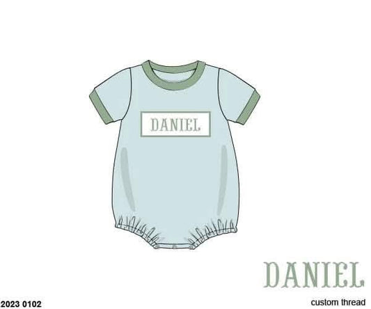 Pre Order 149: Everyday Name Smocks- Boys Kira Rae Knit Bubble
