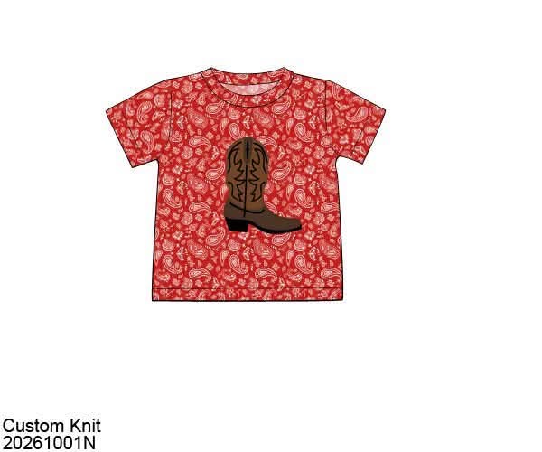 Pre Order 152: Boys Only- Bandana Boot Appliqué Shirt
