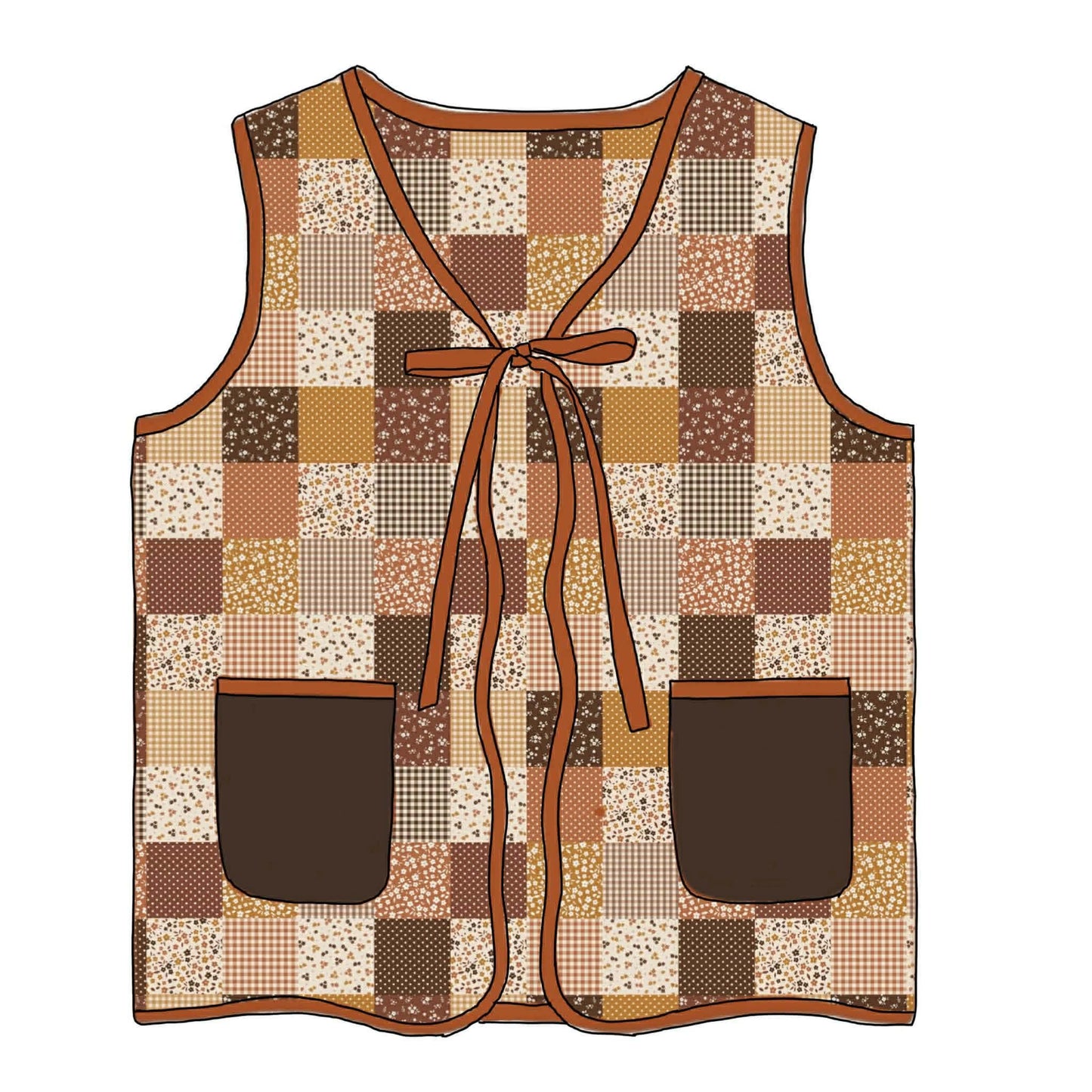 RTS: Becca's Patchwork- Mom/Mini Quilted Woven Vest