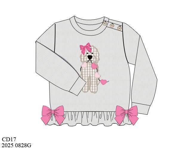 Pre Order 146: Valentine- Girls Doodle Appliqué Sweater