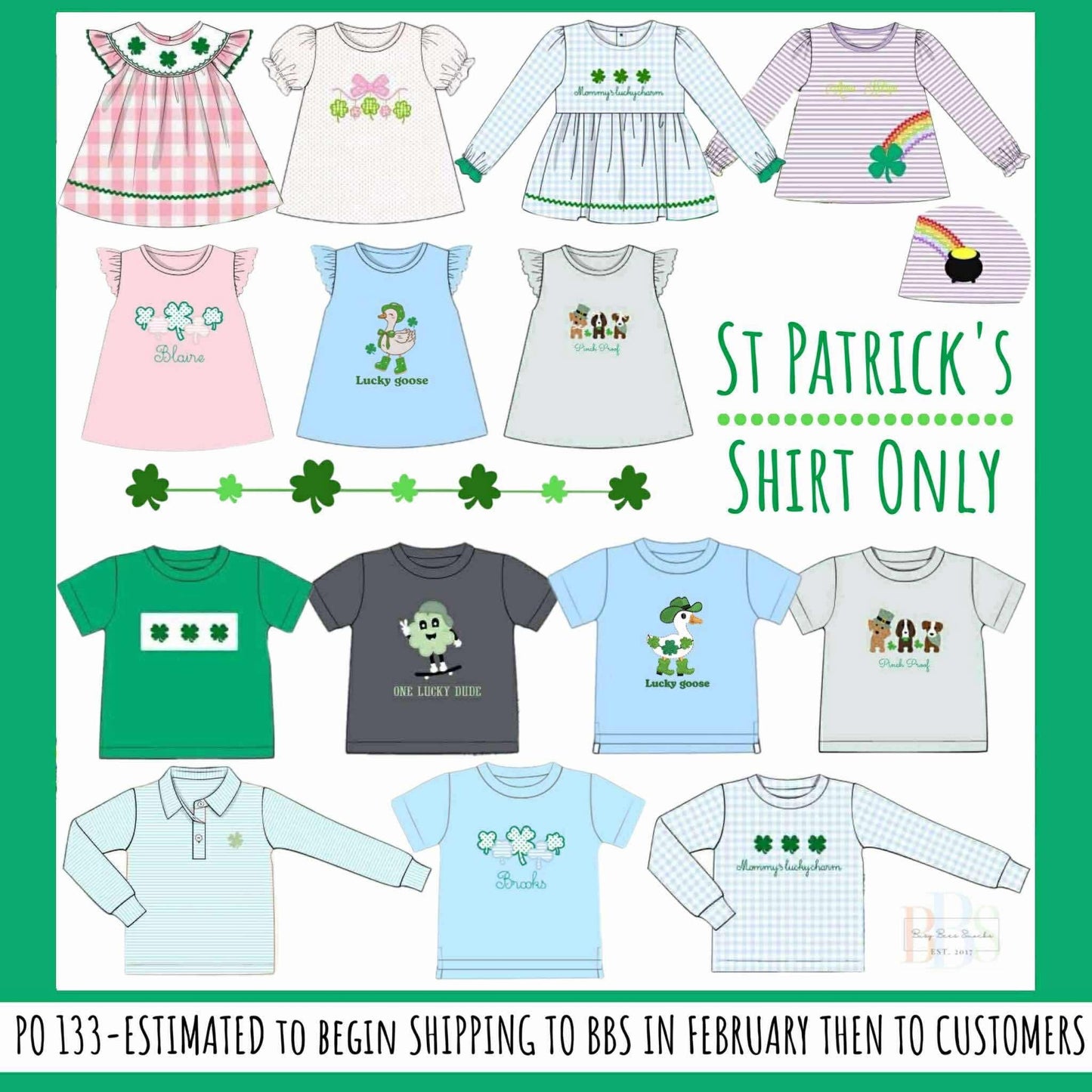 Pre Order 133: St. Patrick's Shirt Only- Boys "Not Lucky, Blessed."