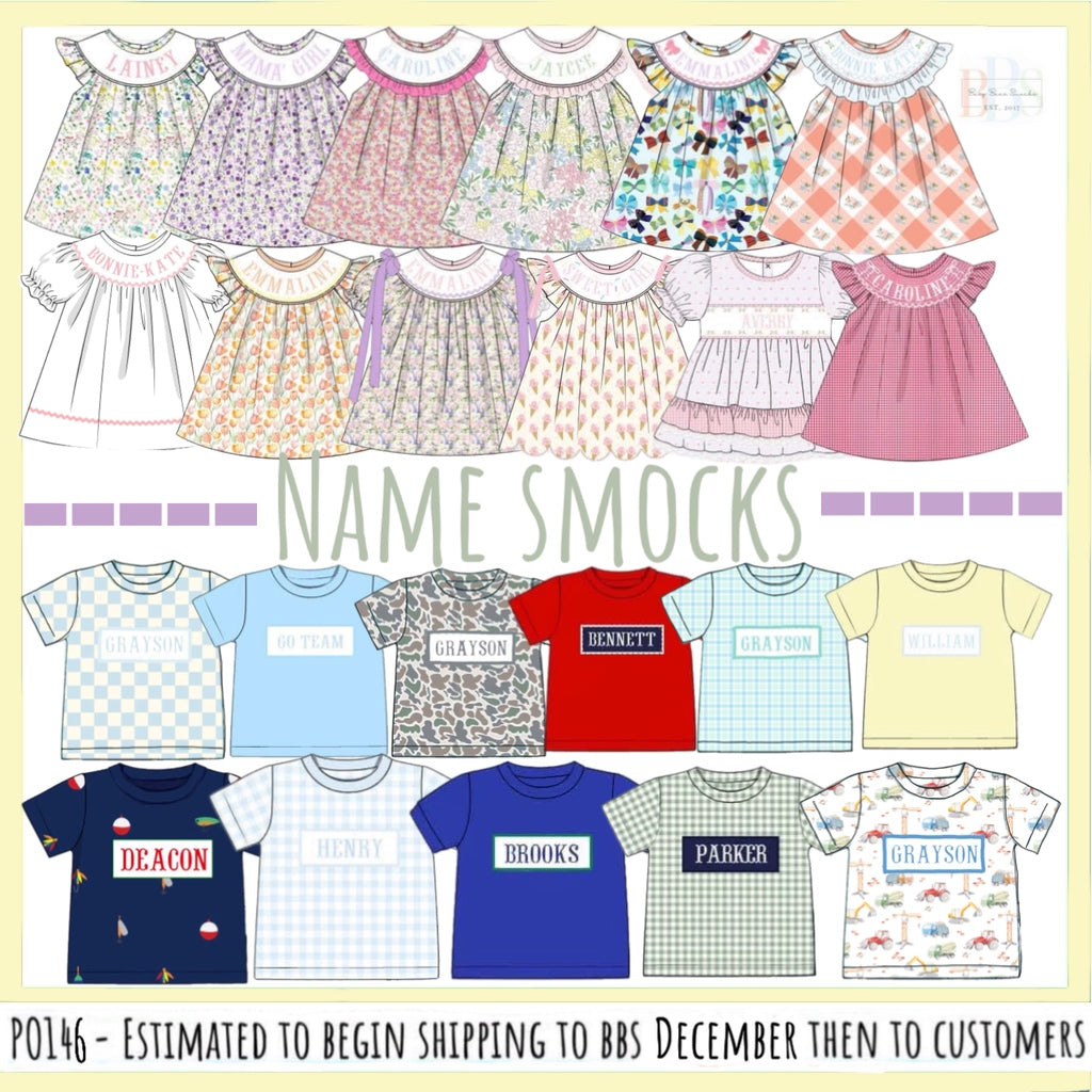 Pre Order 146: Name Smocks- Boys Camo Knit Shirt