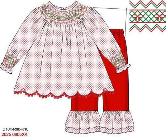 RTS: Happy Holidays- Girls Knit Pant Set