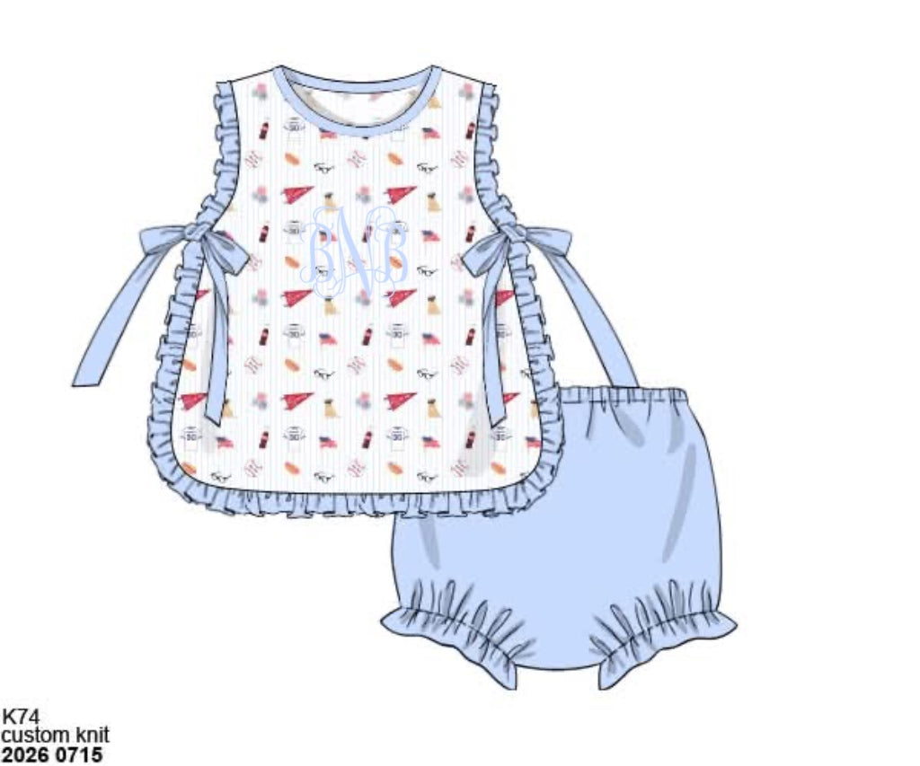 Special Pricing Presale: Killin' Me Smalls- Girls Knit Apron Bloomer Set