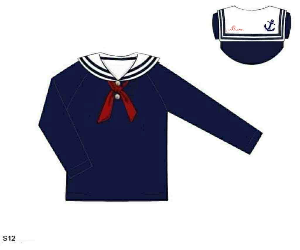 Pre Order 136: Sailors at Sea- Boys Rashguard Top