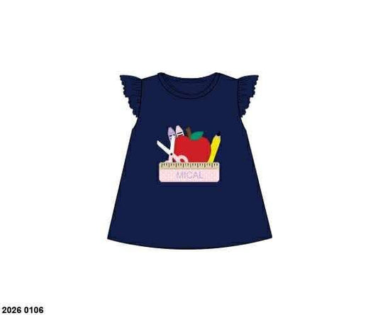 Pre Order 139: BTS Shirt Only- Girls Classroom Appliqué Knit Shirt