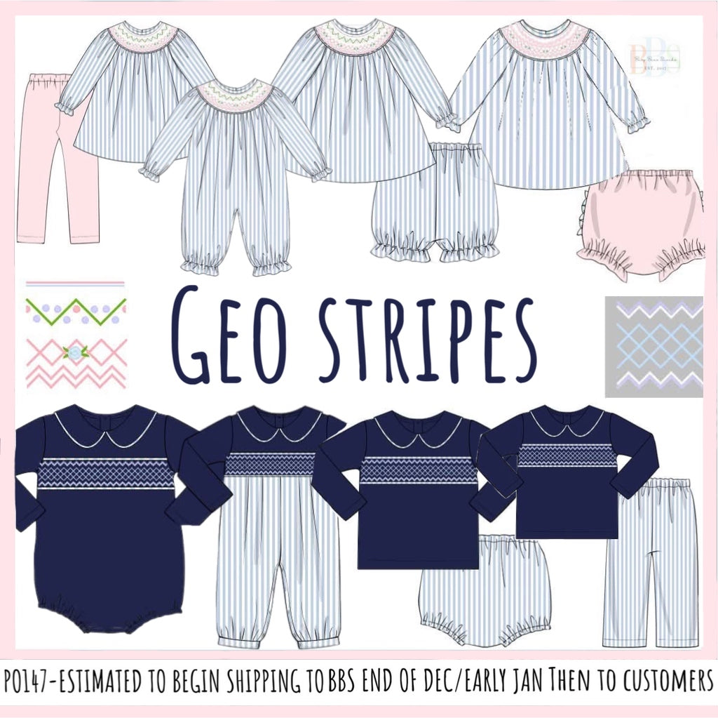 Pre Order 147: Geo Stripes- Boys Knit Bubble