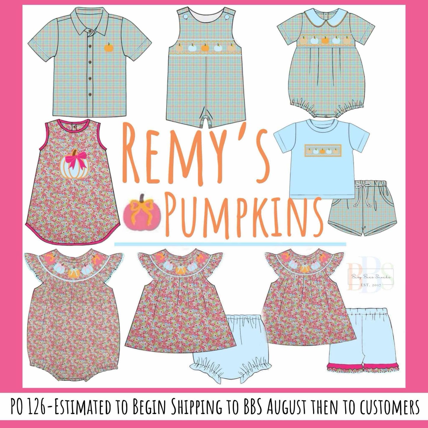 Pre Order 126: Remy's Pumpkins- Boys Woven Shortie Set