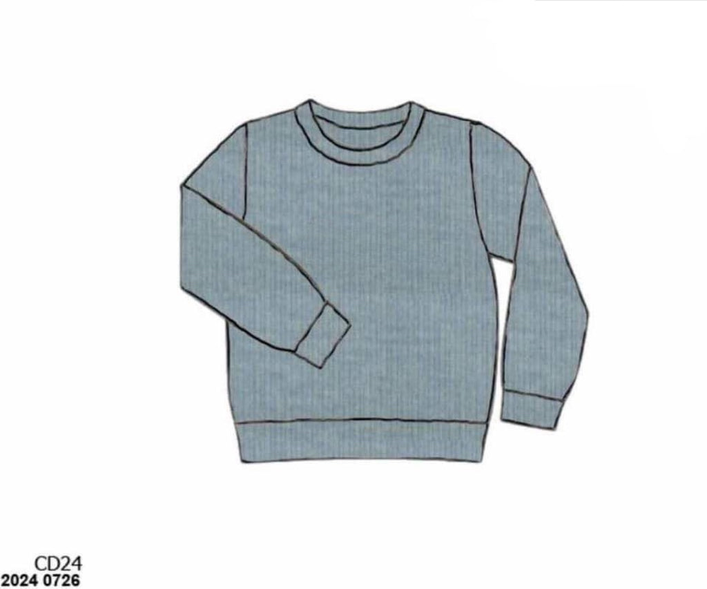 RTS: Winter Cardigans- Dad/Mini Blue French Knot Pullover