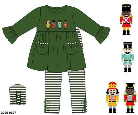 RTS: Noble Nutcrackers- Girls French Knot Legging Set
