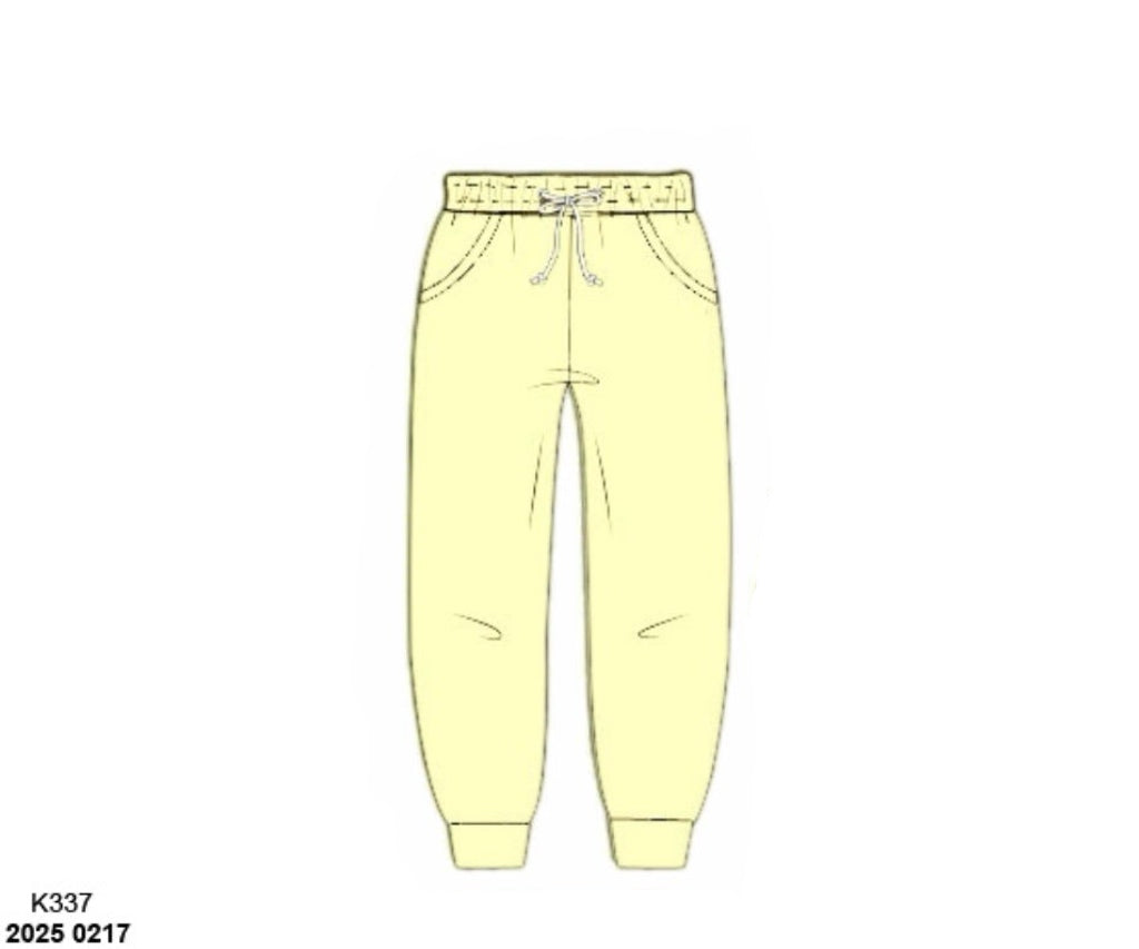 Pre Order 133: Mix & Match Bottoms- Pale Yellow Joggers