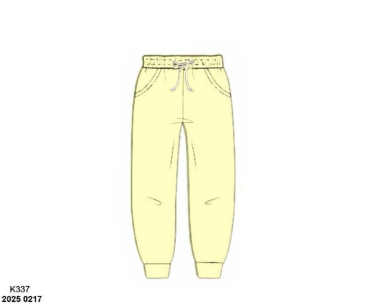 Pre Order 133: Mix & Match Bottoms- Pale Yellow Joggers