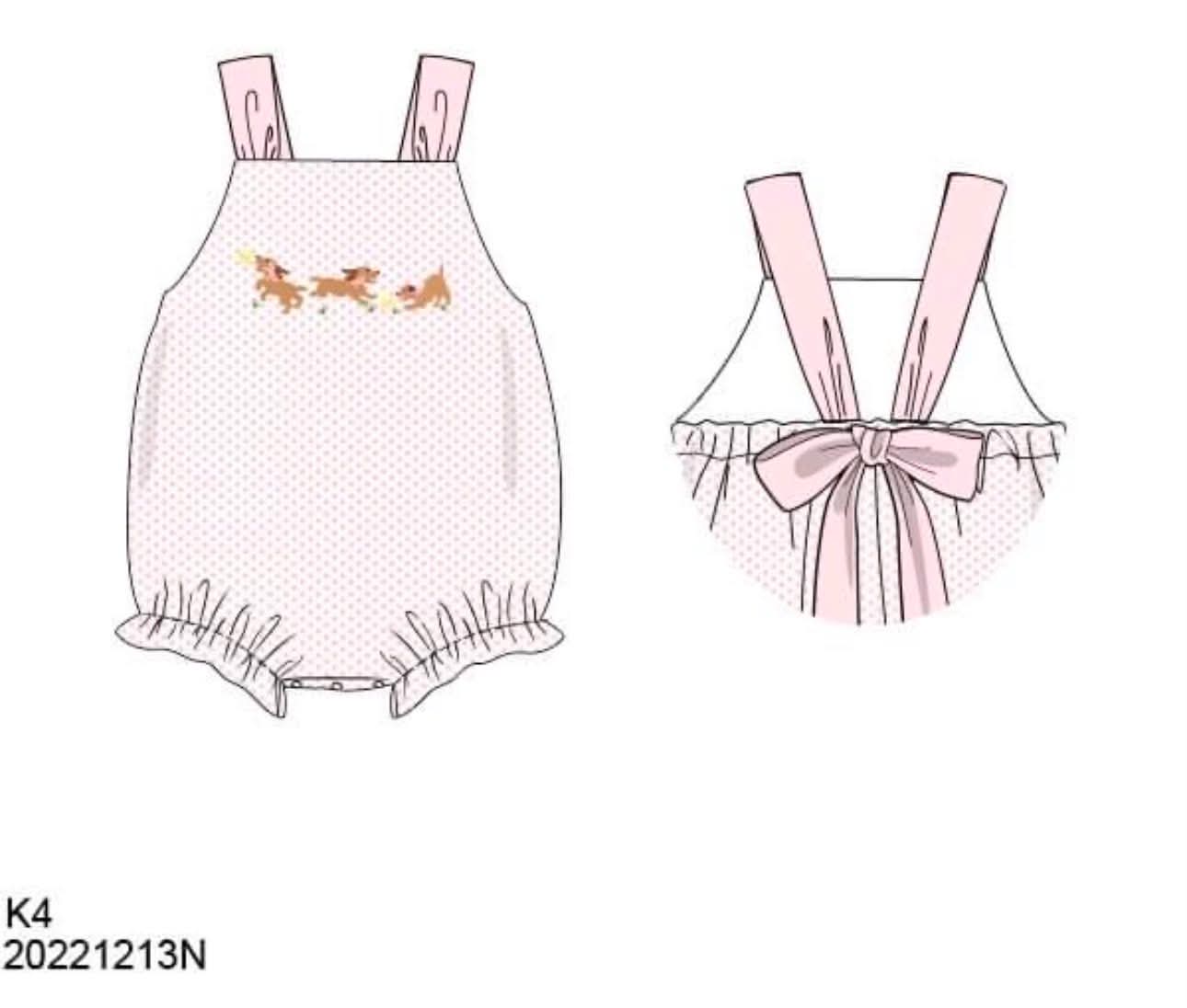 Throwback Pre Order: Puppy Paws- Girls Knit Bubble