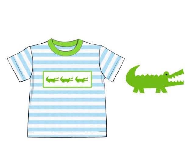 Throwback Pre Order: Alligator Alley- Boys Smocked Knit Shirt
