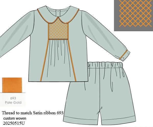 Pre Order 141: Fall Heirloom- Boys Woven Short Set