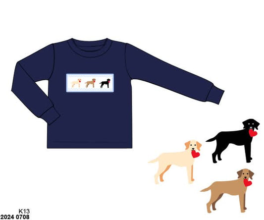 Pre Order 132: Valentine Shirt Only- Boys Smocked Lab Shirt