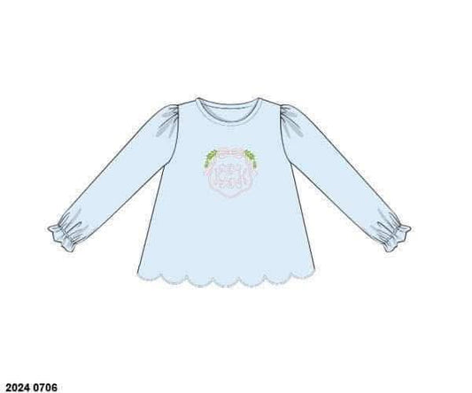Pre Order 147: Mallard & Bow Crest- Girls Knit Shirt