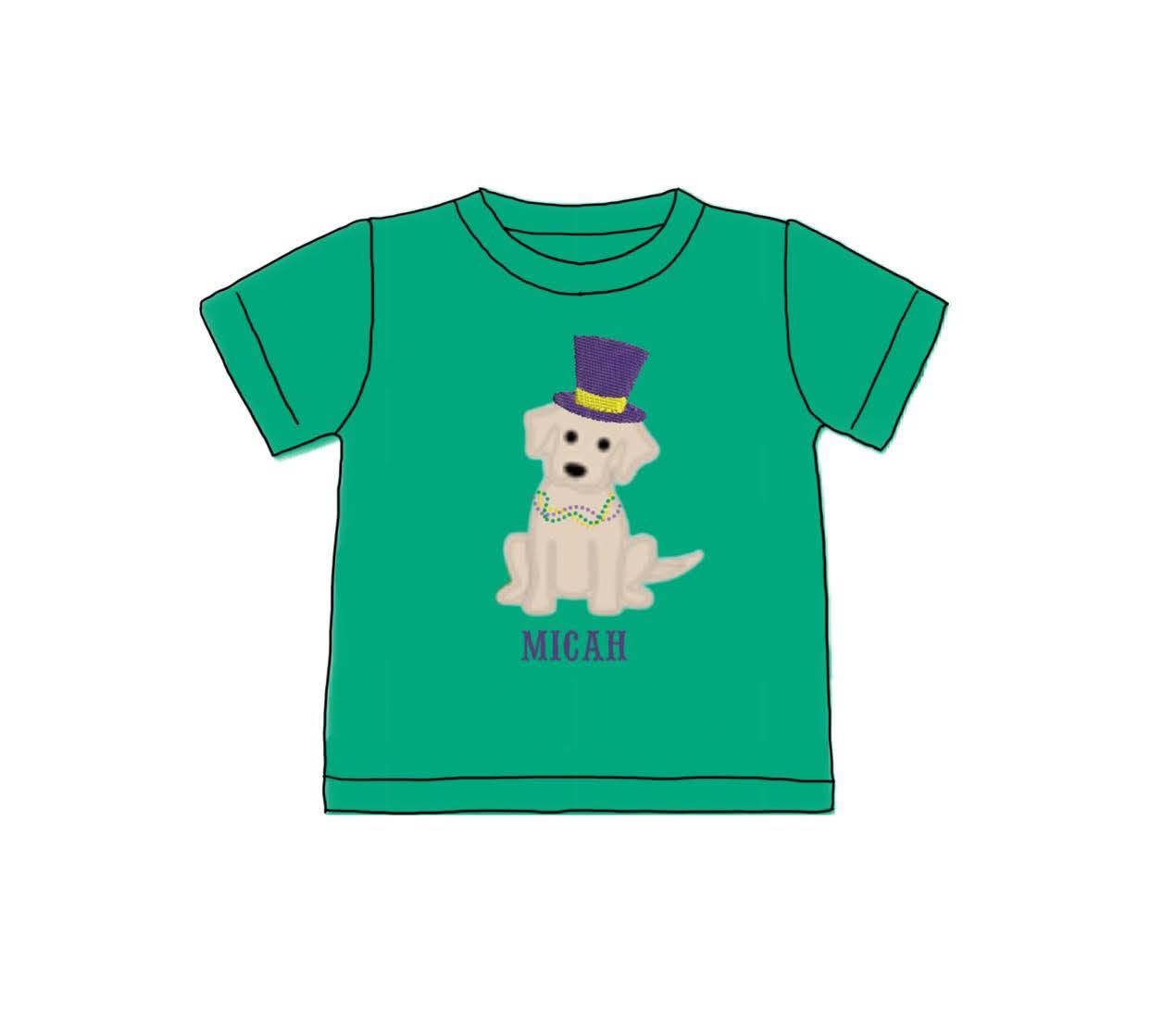 Pre Order 146: Mardi Party- Boys Hank Appliqué Knit Shirt