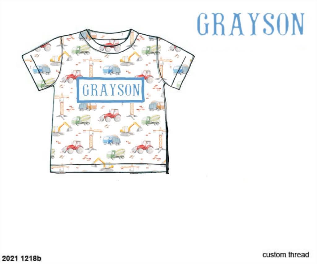 Pre Order 146: Name Smocks- Boys Watercolor Construction Knit Shirt