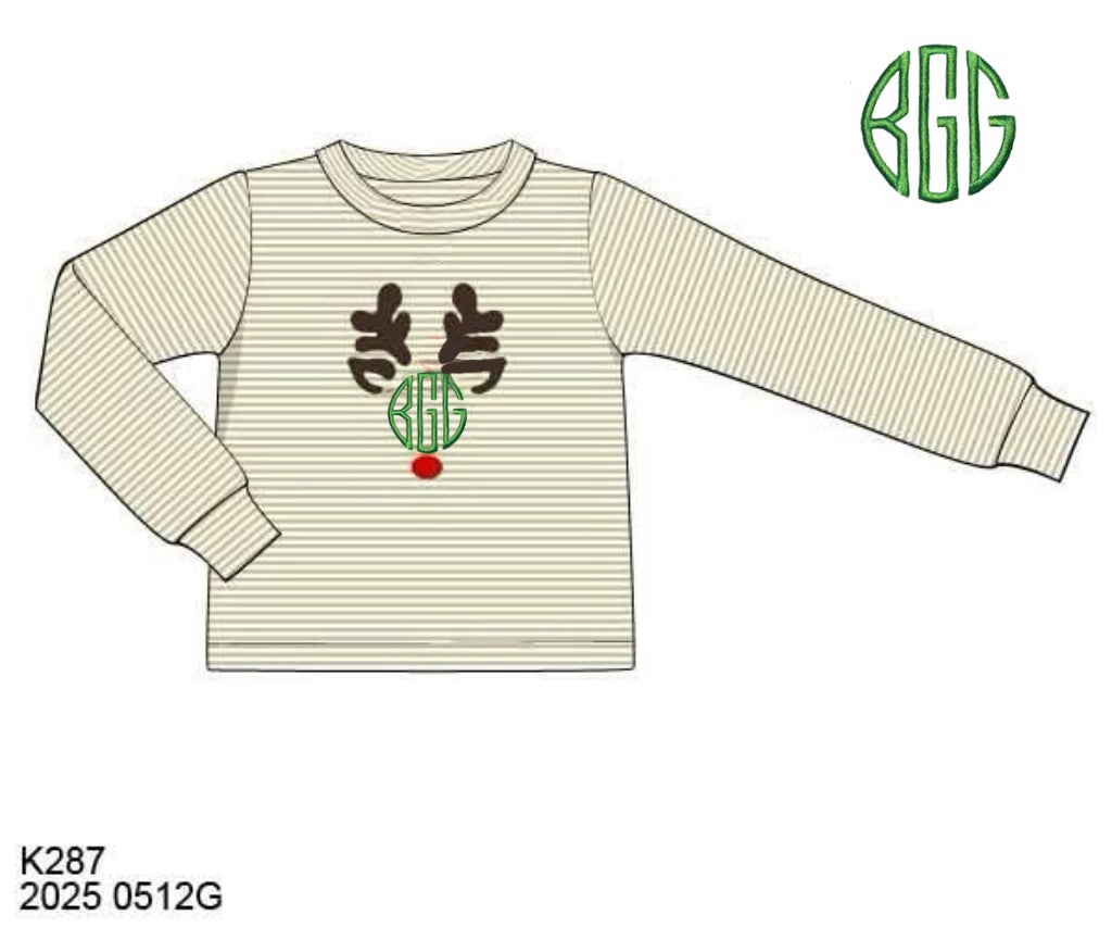 RTS: Christmas Shirt Only- Boys Antler Shirt “BGG”