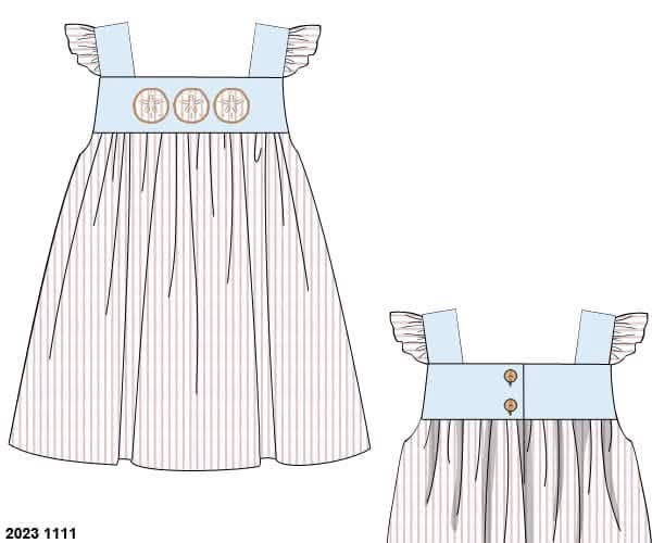 Pre Order 151: Dana's Dollars- Girls Embroidered Woven Dress