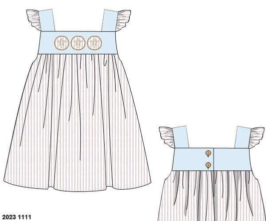 Pre Order 151: Dana's Dollars- Girls Embroidered Woven Dress