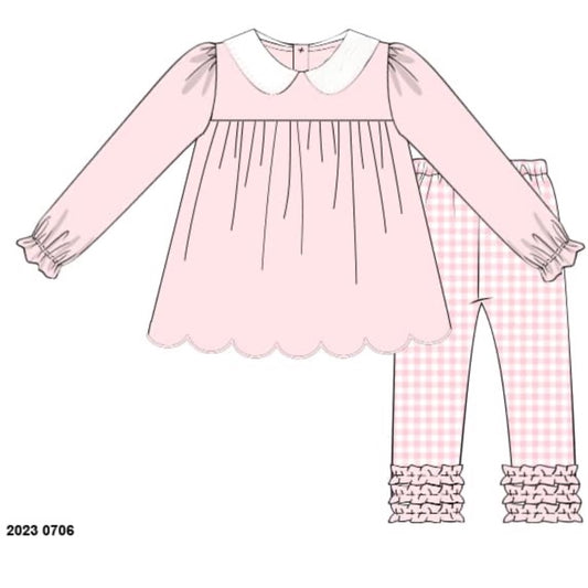 RTS: Gingham Basics- Girls Knit Legging Set