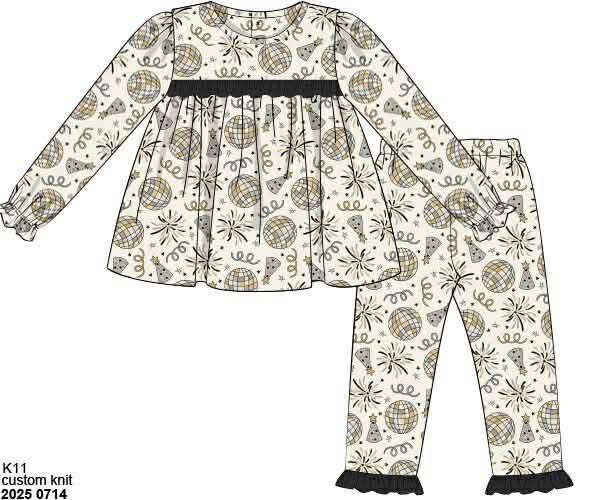 RTS: New Years Party!- Girls Knit 2pc Lounge