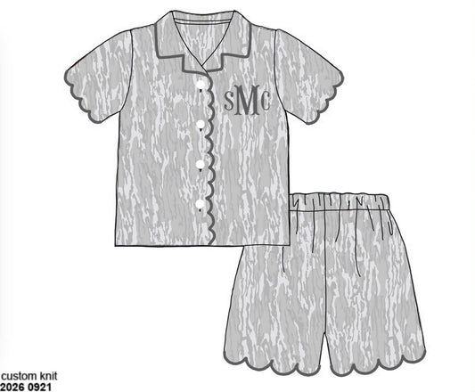 Camo Craze Flash Presale: Lounge- Mom/Mini Birch Satin Button Up Lounge Set