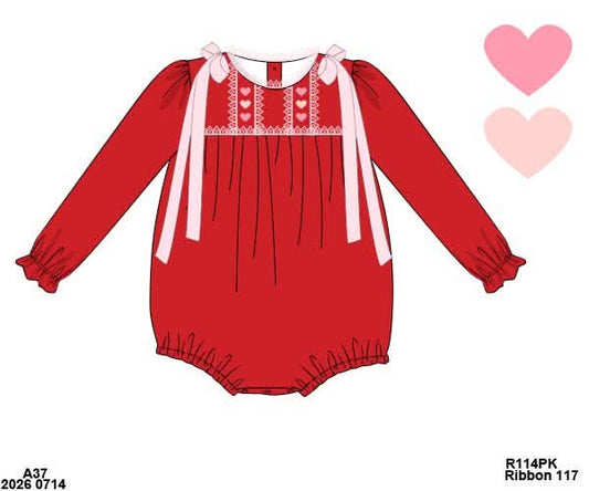 Pre Order 147: Valentine Party- Girls Woven Bubble