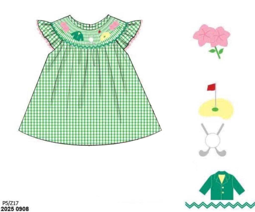 Pre Order 146: Sports- Girls Smocked Golf Woven Shirt