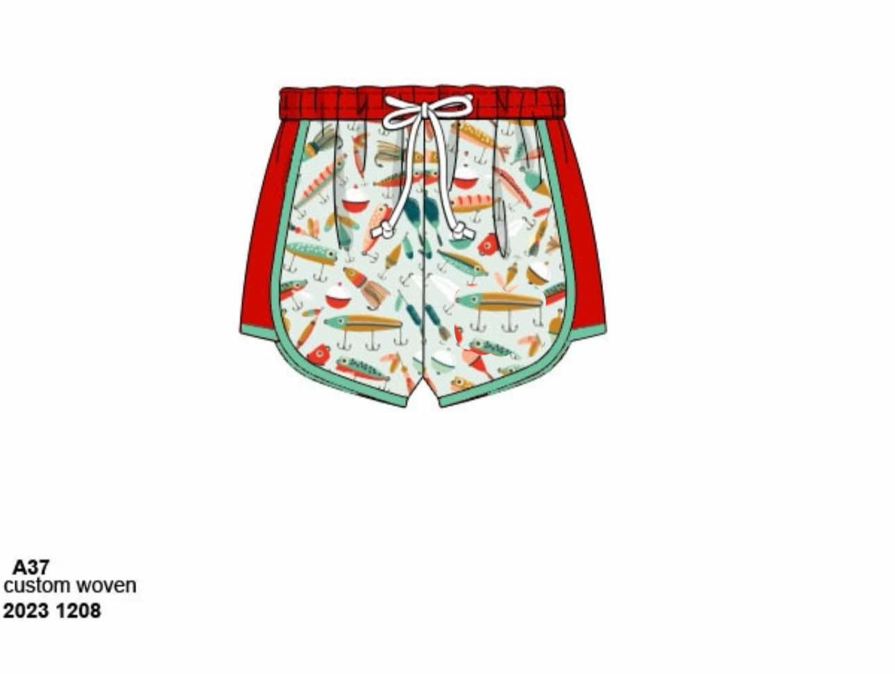 RTS: Go Fish- Boys Woven Swim Shorties
