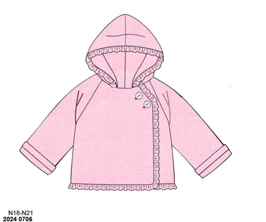 RTS: Warm & Fuzzy Fleece- Girls Pink Button Jacket