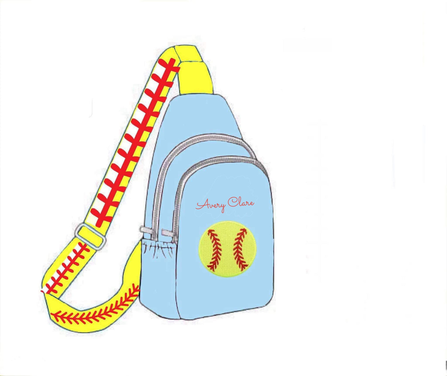 RTS: SOFTBALL- Crossbody Bag “Avery Clare”