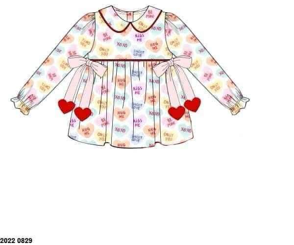Pre Order 132: Valentine Shirt Only- Girls Candy Hearts Shirt