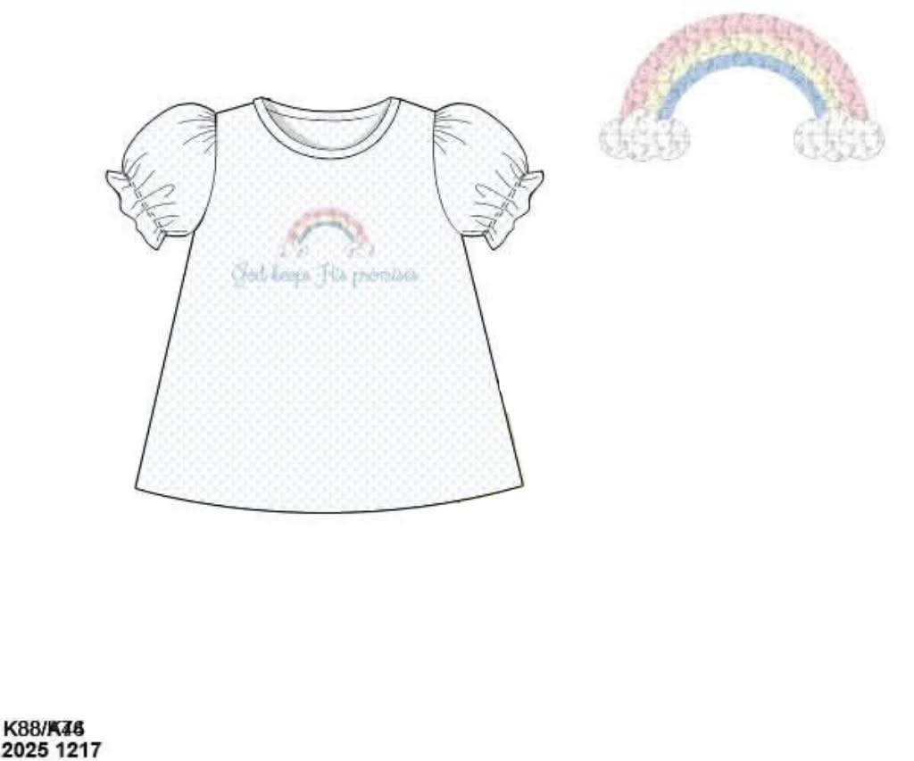 Pre Order 146: Church- Girls French Knot Promise Knit Shirt