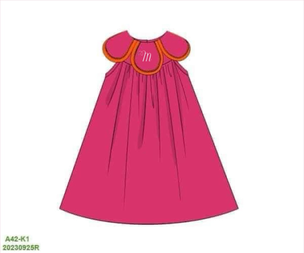 RTS: Hidle’s Pink & Orange- Girls Knit Dress “M”