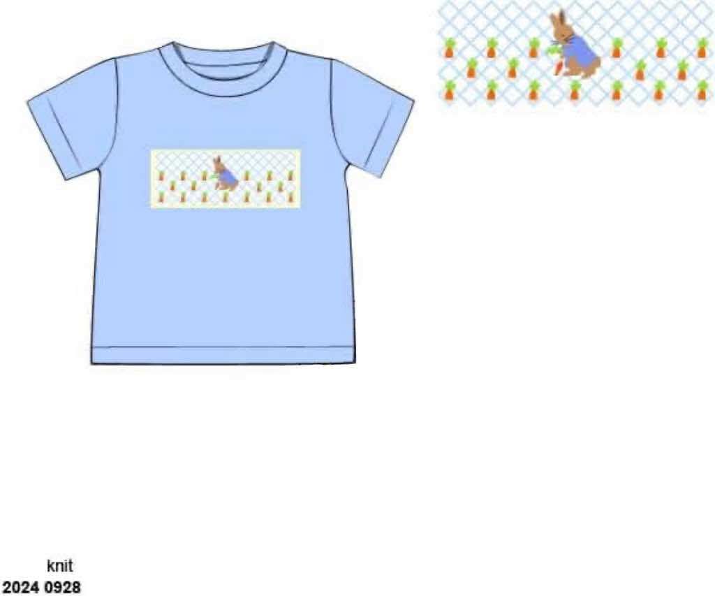 RTS: Easter Shirt Only- Boys Rabbit Garden Shirt