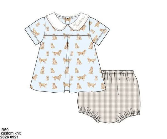 Pre Order 150: Goldens- Boys Knit Diaper Set