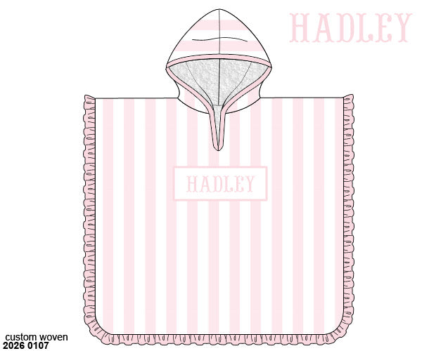 Pre Order 138: Pastel Stripe - Girls Smocked Hooded Towel