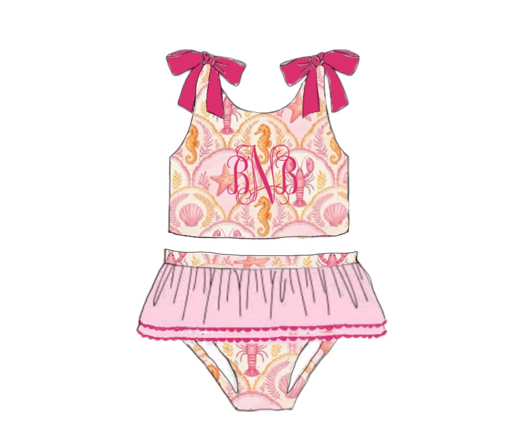 Pre Order 149: August Coast- Girls 2pc Rashguard Swim
