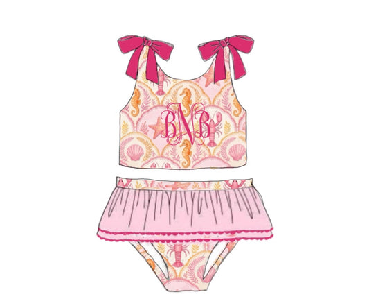 Pre Order 149: August Coast- Girls 2pc Rashguard Swim