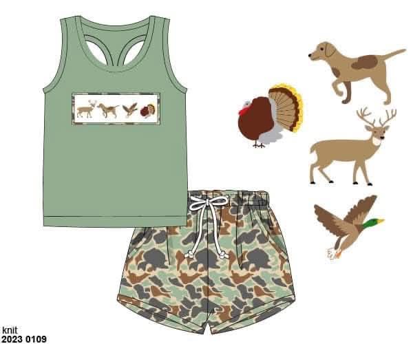 Throwback Pre Order: Gone Hunting- Girls Knit Shortie Set