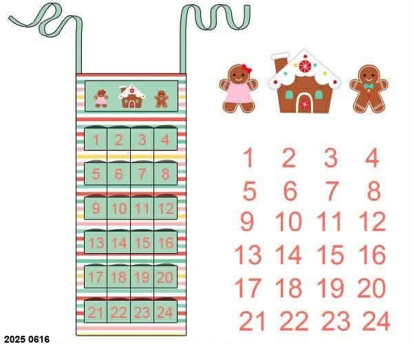*CHRISTMAS RTS: Gingerbread- Appliqué Advent Calendar