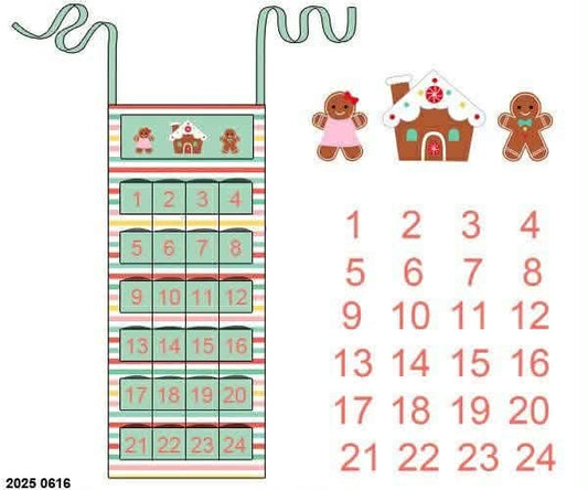 *CHRISTMAS RTS: Gingerbread- Appliqué Advent Calendar