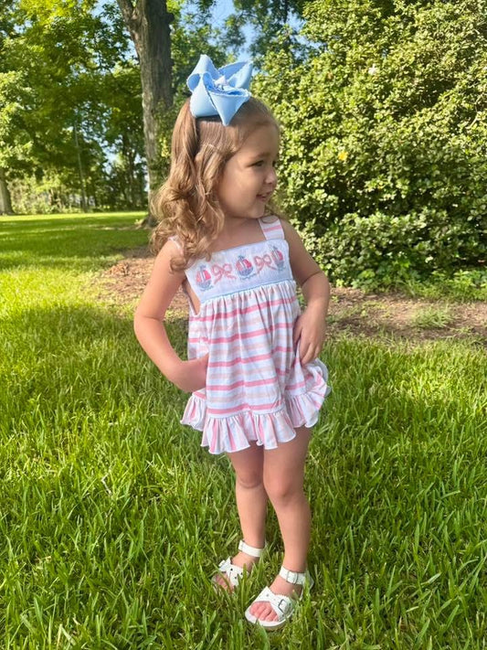 RTS: Sail Away- Girls Knit Bloomer Set