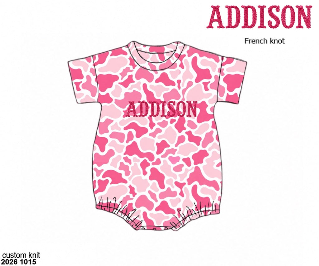 Camo Craze Flash Presale: Unisex Oversized French Knot Bubble- Pink