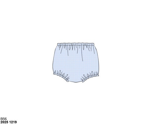 RTS: Boys Mix & Match- Blue Gingham Woven Diaper Cover