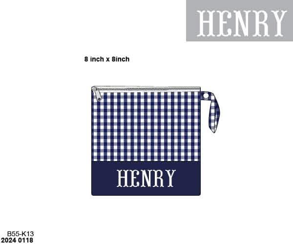 Pre Order 139: Navy Gingham- Everything Bag